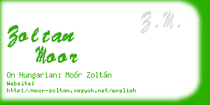 zoltan moor business card